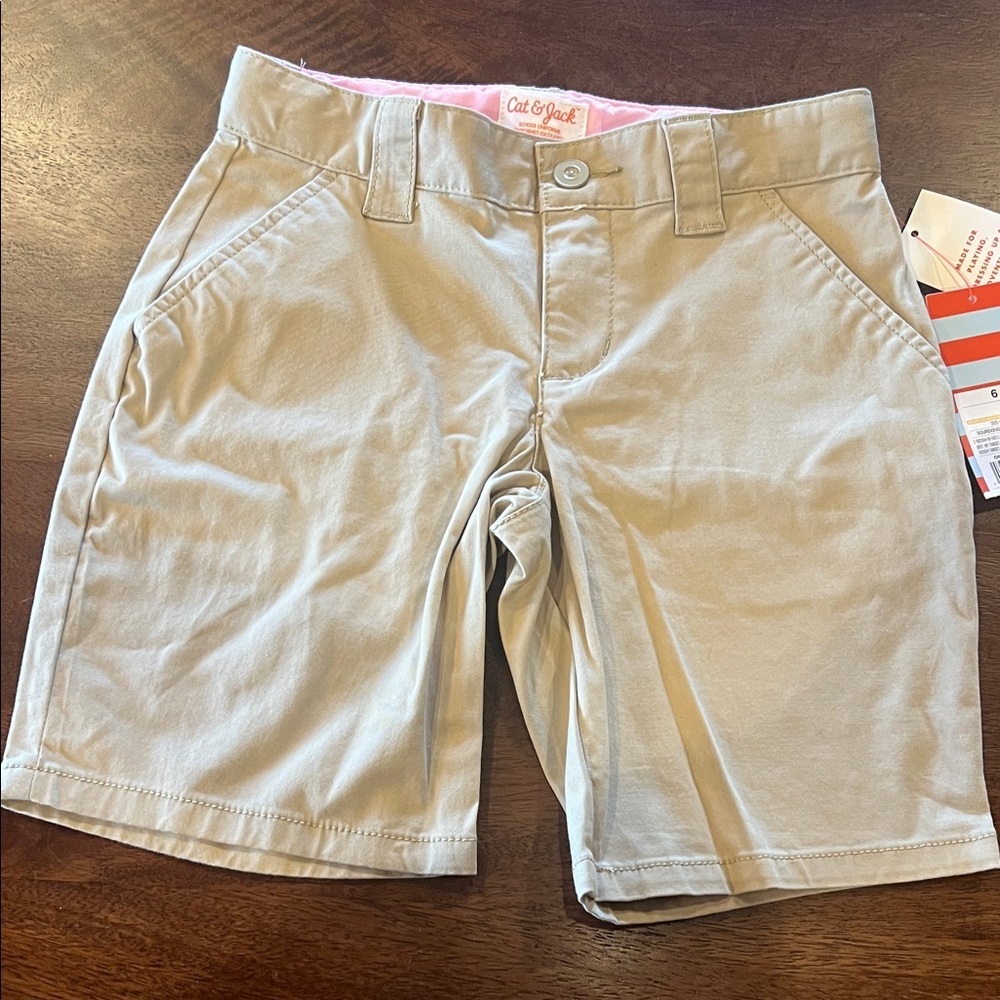NWT Cat & Jack Kids Khaki Uniform Shorts